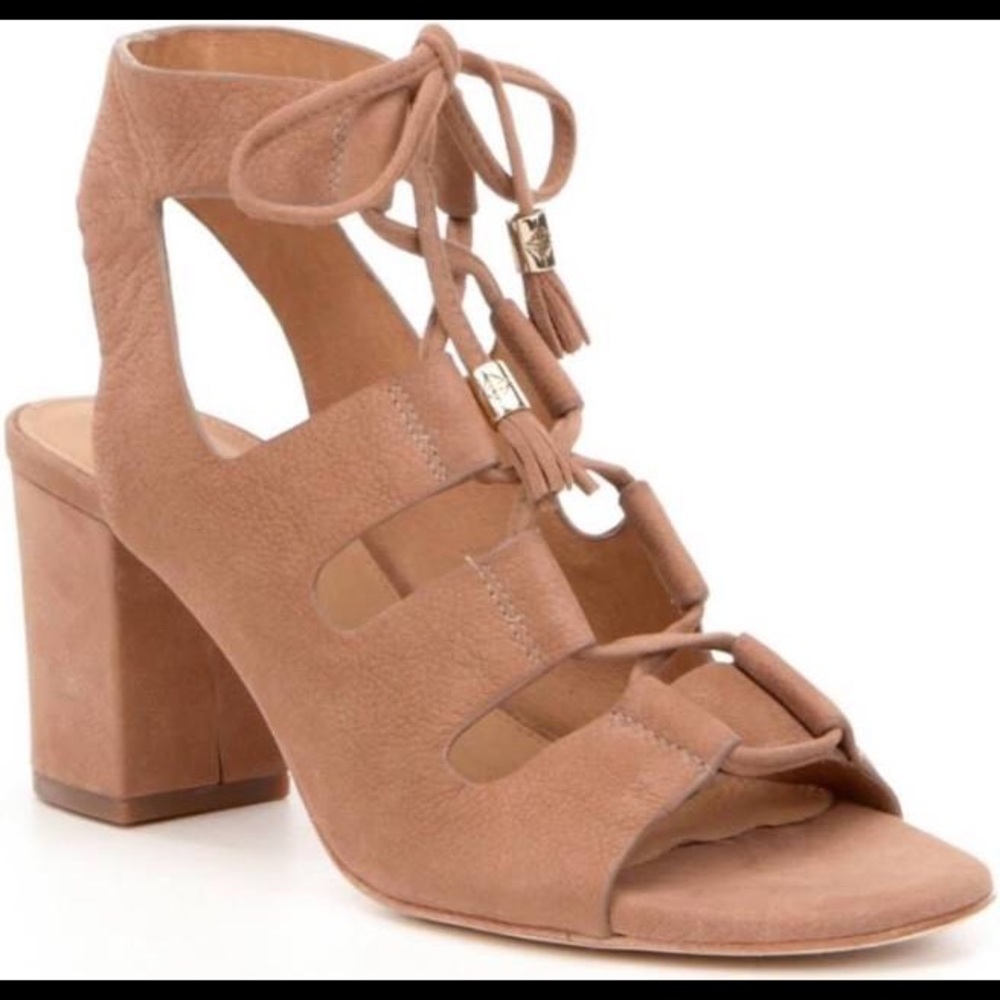 Antonio Melani lace up heels with gold detail